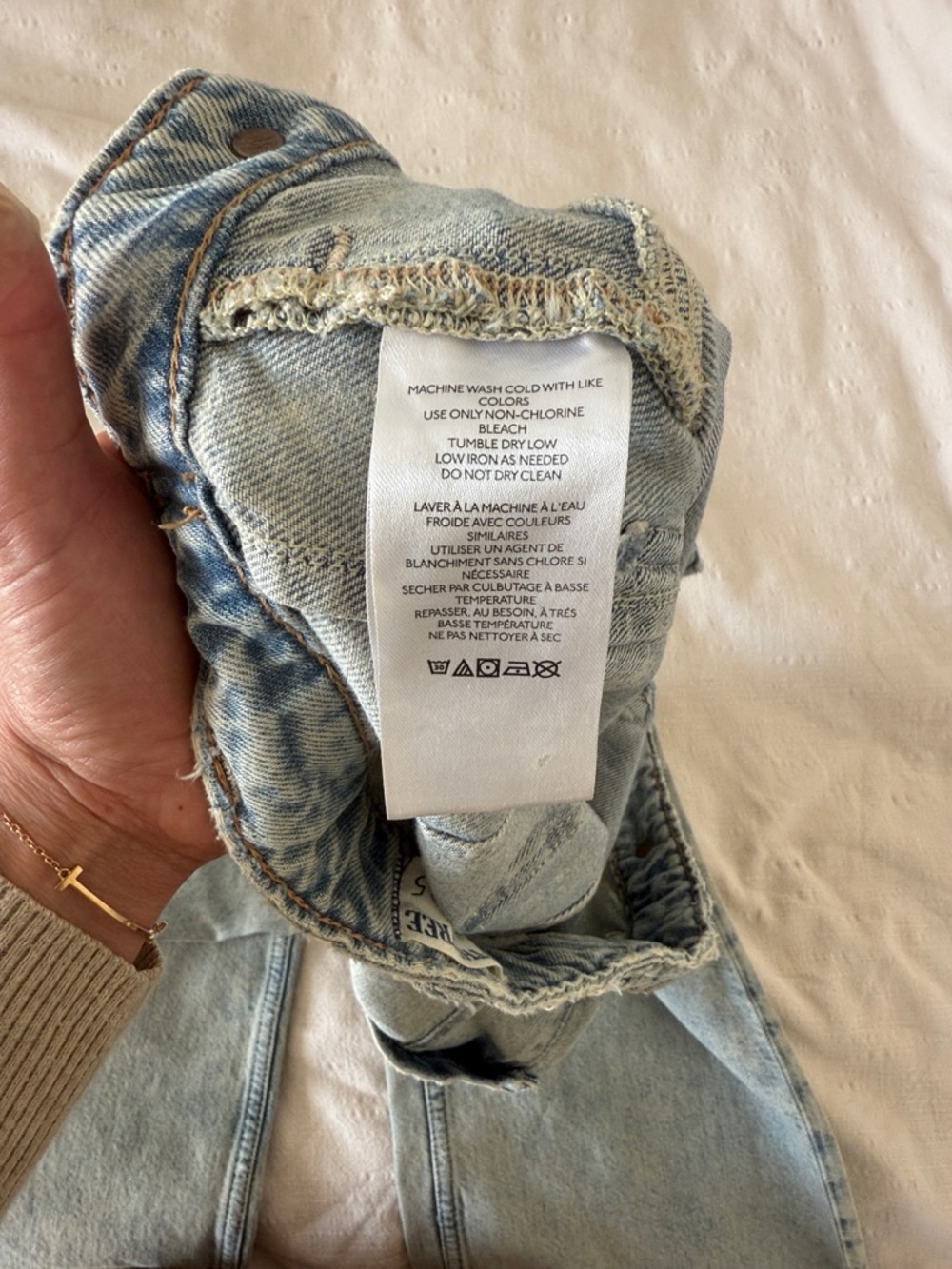 Free People Light Wash Wide-Leg Jeans - Picture 4 of 5